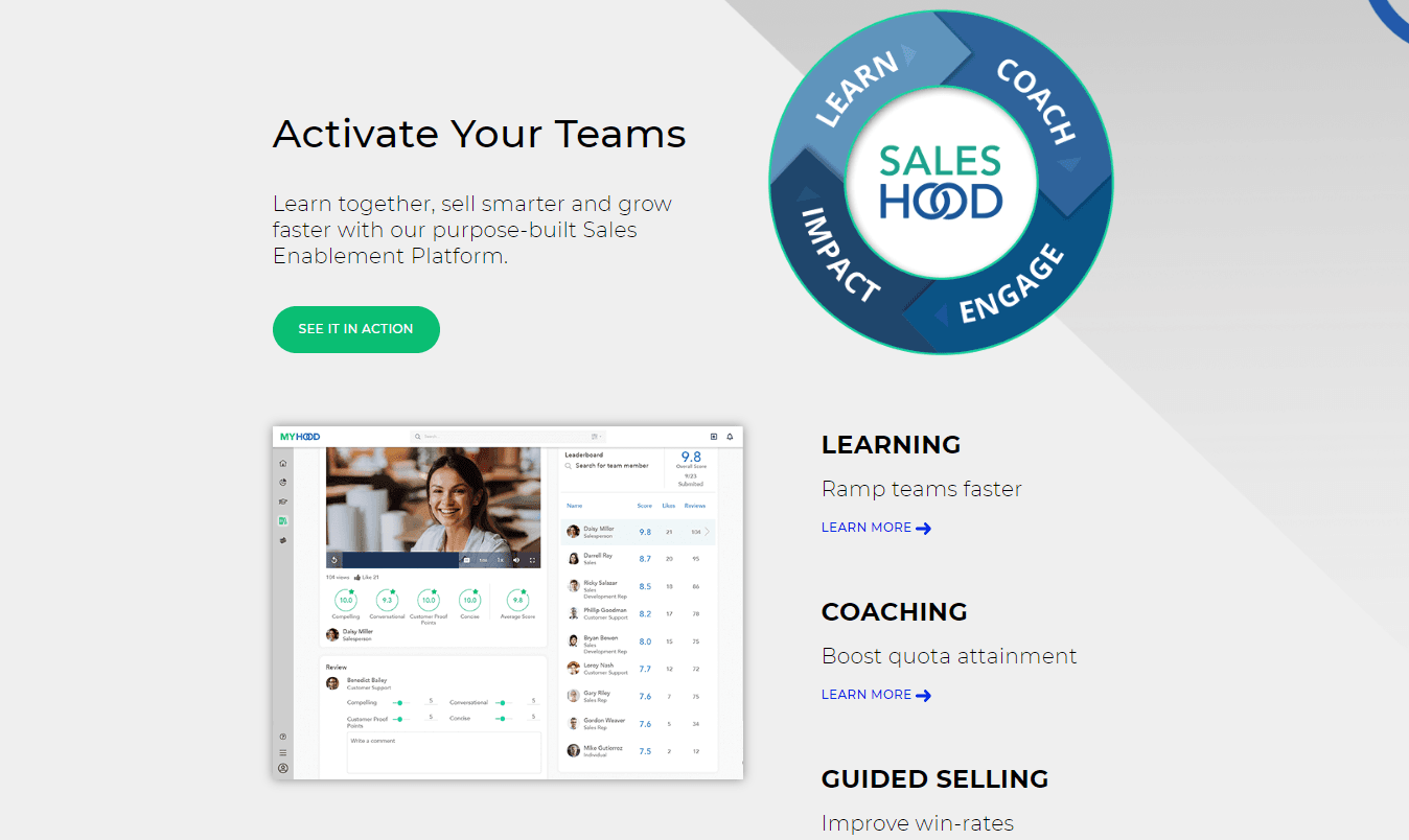 saleshood homepage