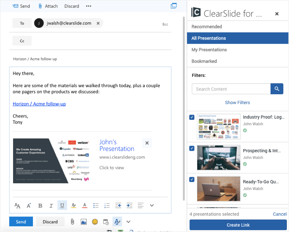 Clearslide for Outlook 365